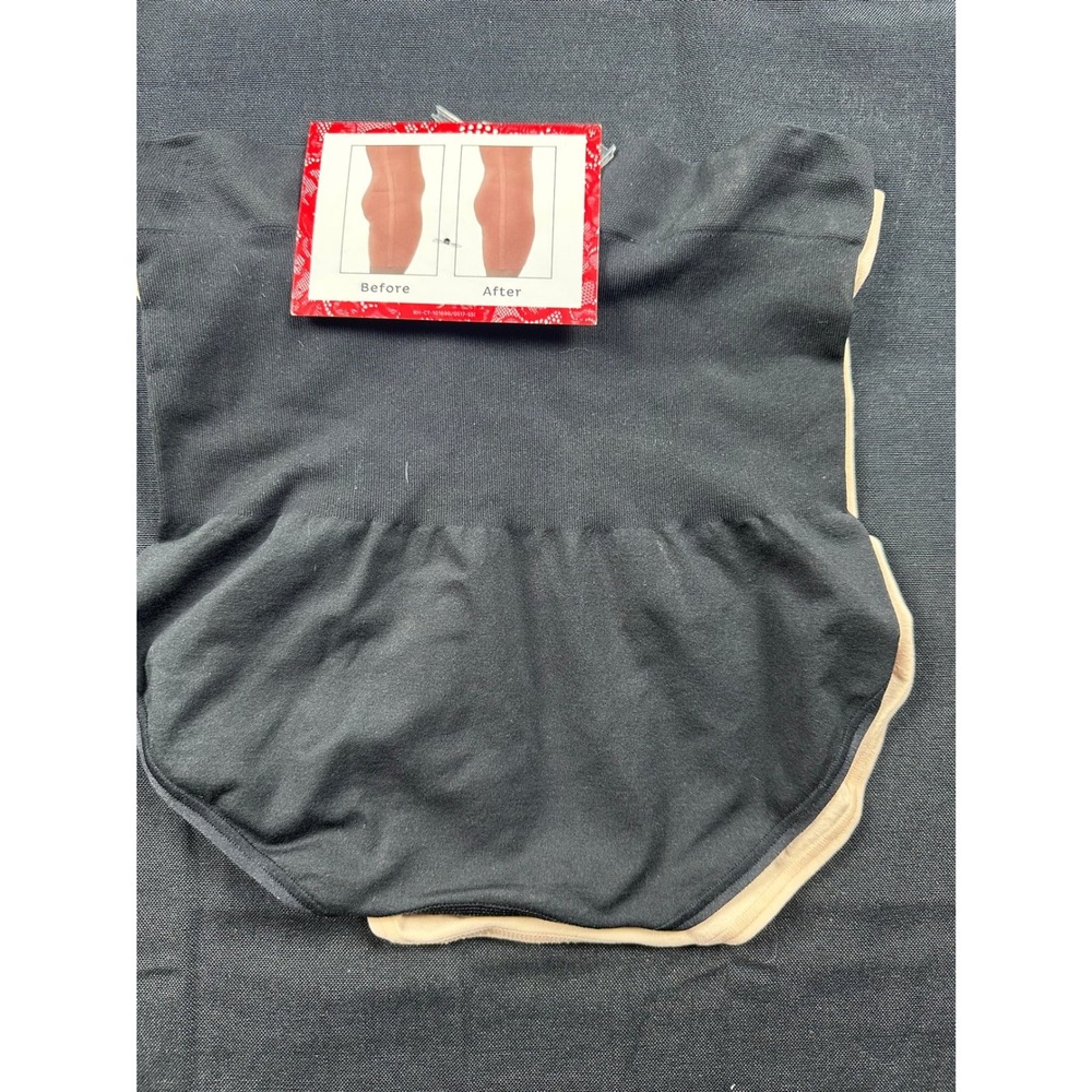 Red Hot by Spanx 2-Pack Shaping Panties High Waisted Briefs Black Nude Size S